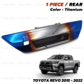 มือเปิดท้ายกระบะ มือจับท้าย เว้ารูกล้อง 1 ชิ้น สีไทเทเนียม สำหรับ Toyota Hilux Revo SR5 ปี 2015-2022